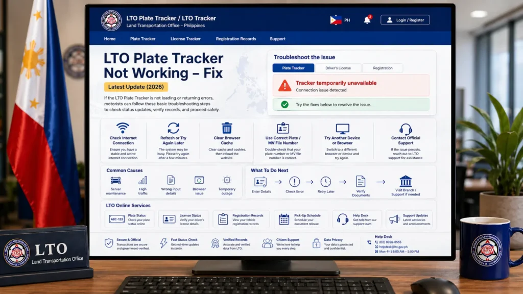 LTO Plate Tracker Not Working – Fix (2026)