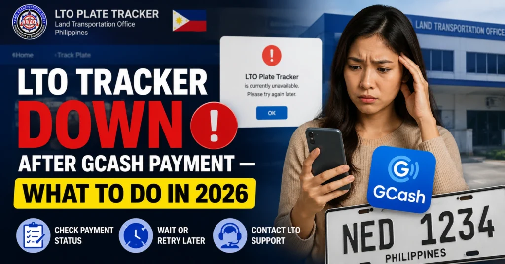 LTO Tracker Down After GCash Payment — What to Do in 2026