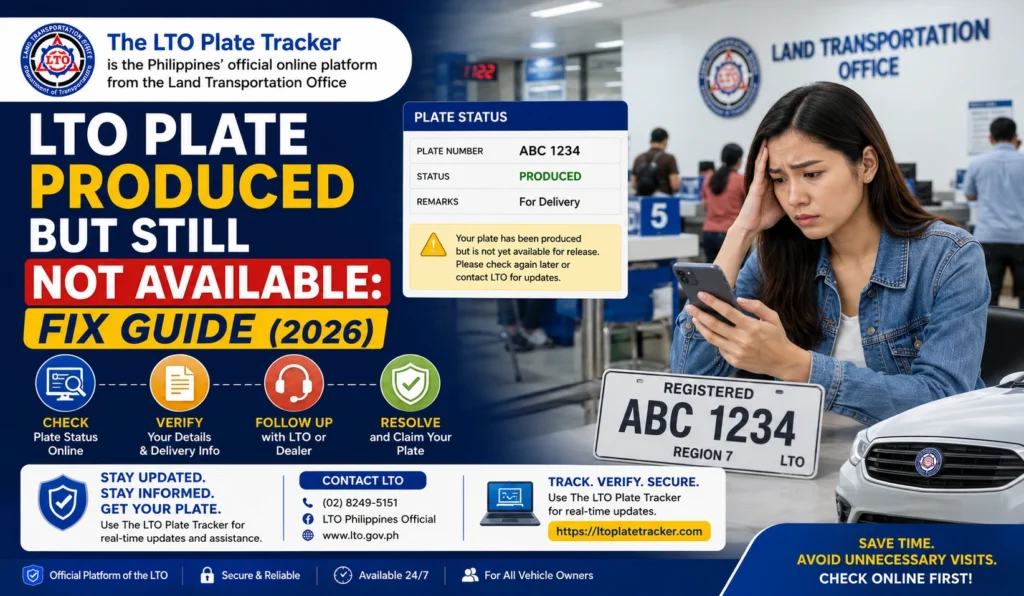 LTO Plate Produced but Still Not Available: Fix Guide (2026)