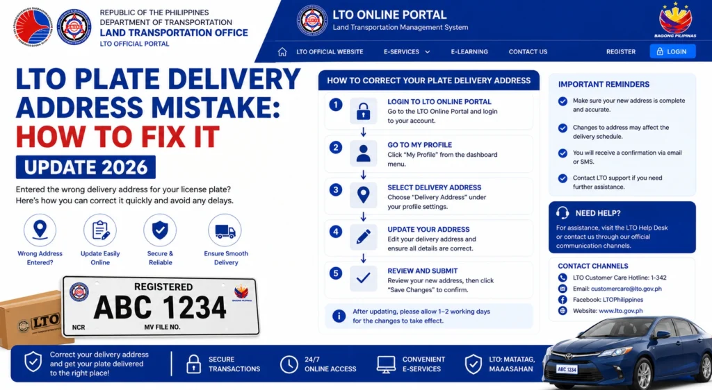 How to Fix an LTO Plate Delivery Address Mistake