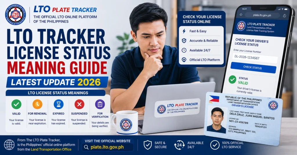 LTO Tracker License Status Meaning Guide latest Update 2026