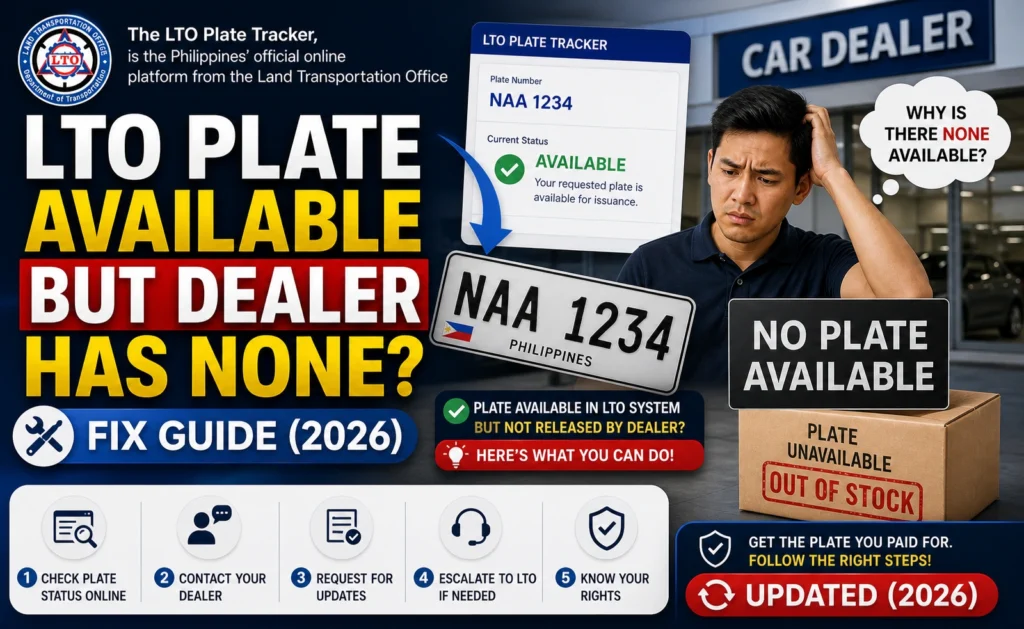 LTO Plate Available but Dealer Has None? Fix Guide (2026)
