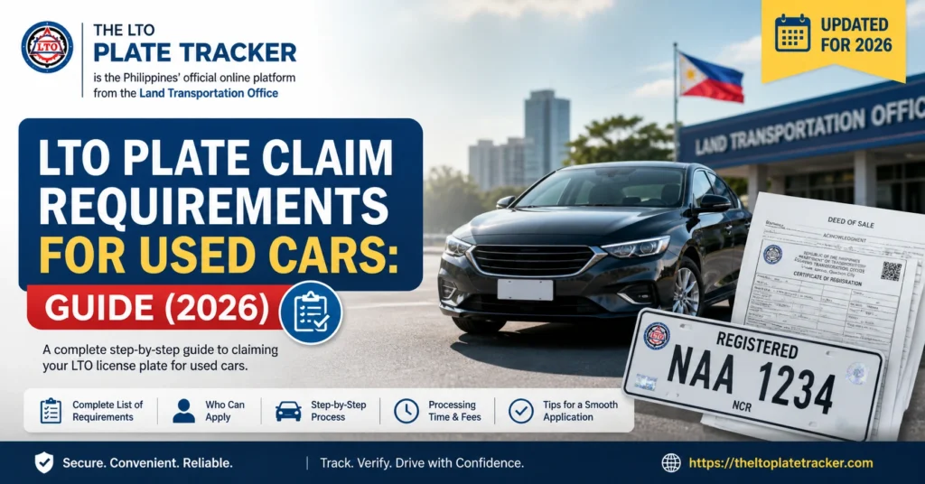 LTO Plate Claim Requirements for Used Cars: Guide (2026)