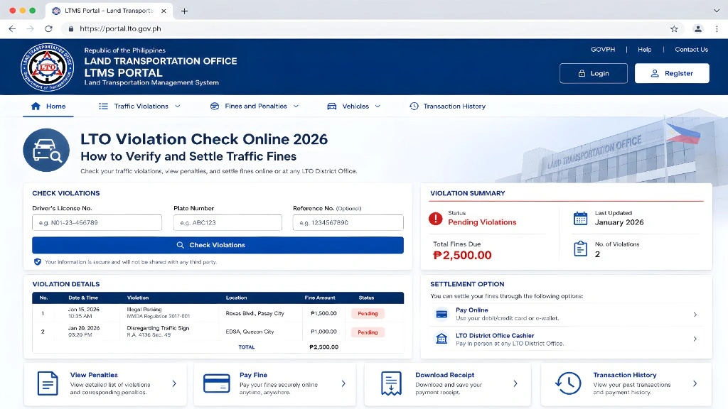 LTO Violation Check Online at LTMS Portal